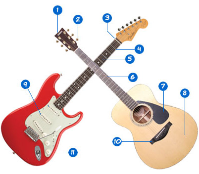 آموزش گیتار پاپ - آشنایی با ساختمان گیتارها